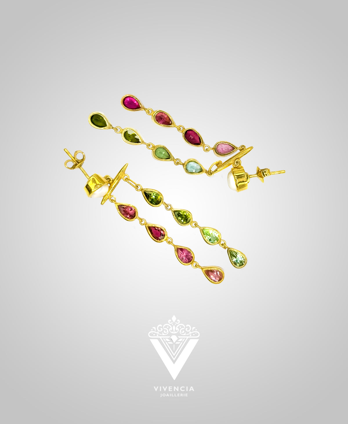 Emaline | Pearl & Tourmaline | Earring