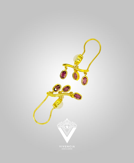 Rizz Wave | Moonstone & Pink Tourmaline | Earrings
