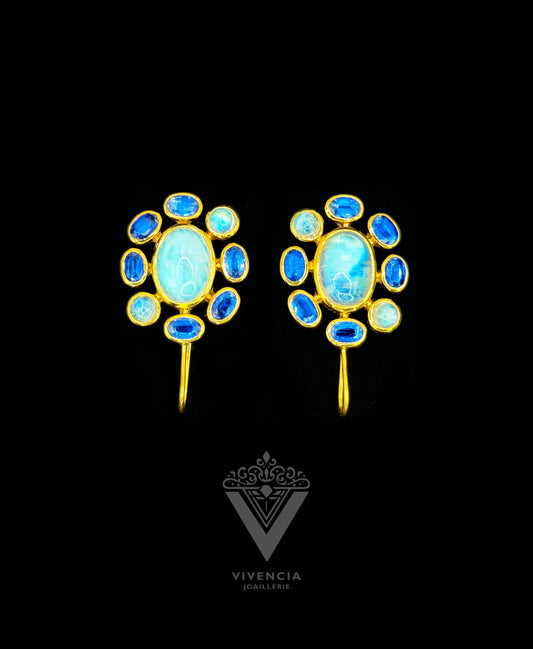 Vivi | Rainbow Moonstone & Kyanite | Earring